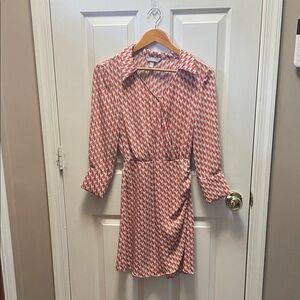 H&M Red and Pink Patterned Dress